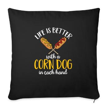 Corn Dog Corndog - Sofa pillowcase 17,3'' x 17,3'' (45 x 45 cm) - black - Front