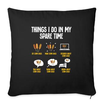Corn Dog Corndog - Sofa pillowcase 17,3'' x 17,3'' (45 x 45 cm) - black - Front