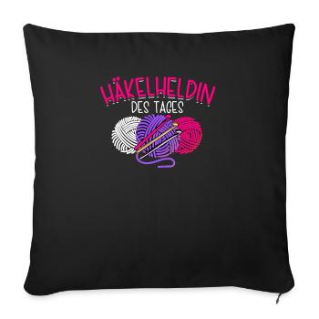 Crochet Dicton, Crochet Héroïne, Fait Main, Crochet - Housse de coussin décorative 45 x 45 cm - noir - Devant