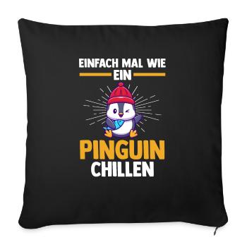 Cute Penguin - Sofa pillowcase 17,3'' x 17,3'' (45 x 45 cm) - black - Front