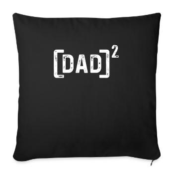 Papa2 Père de deux enfants Fête des Pères PAPA - Housse de coussin décorative 45 x 45 cm - noir - Devant