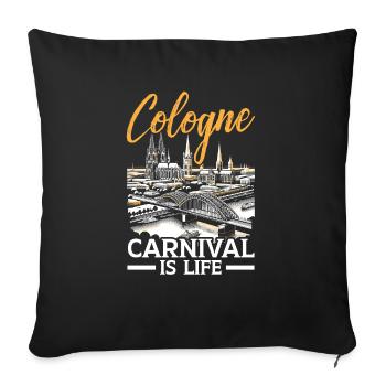 Cologne Allemagne Voyage Vacances J’aime Cologne - Housse de coussin décorative 45 x 45 cm - noir - Devant