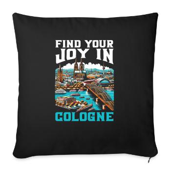 Cologne Allemagne Voyage Vacances J’aime Cologne - Housse de coussin décorative 45 x 45 cm - noir - Devant