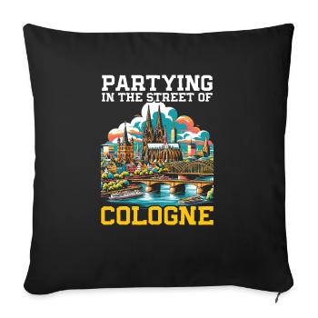 Cologne Allemagne Voyage Vacances J’aime Cologne - Housse de coussin décorative 45 x 45 cm - noir - Devant
