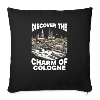 Cologne Allemagne Voyage Vacances J’aime Cologne - Housse de coussin décorative 45 x 45 cm - noir - Devant