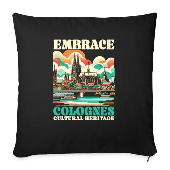 Cologne Allemagne Voyage Vacances J’aime Cologne - Housse de coussin décorative 45 x 45 cm - noir - Devant