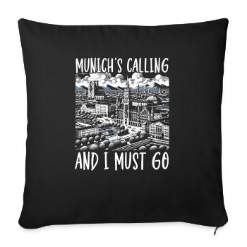 Munich Germany Travel Vacation I Love Munich - Sofa pillowcase 17,3'' x 17,3'' (45 x 45 cm) - black - Front