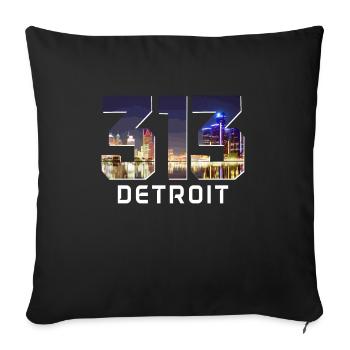 Detroit Michigan Motor City États-Unis Souvenir - Housse de coussin décorative 45 x 45 cm - noir - Devant