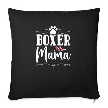 Boxer Mama Boxer chien cadeau pour amateur de Boxer - Housse de coussin décorative 45 x 45 cm - noir - Devant