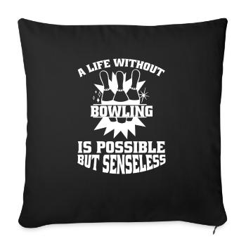 Bowling Bowling Bowler Bowling Club Bowling Club - Housse de coussin décorative 45 x 45 cm - noir - Devant