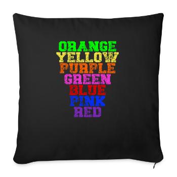 Couleurs de l’arc-en-ciel - drôle ROYGBIV - Housse de coussin décorative 45 x 45 cm - noir - Devant