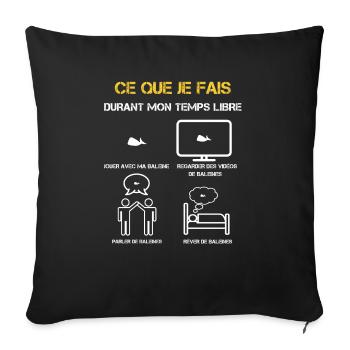 Whale Free Time Gifts - Sofa pillowcase 17,3'' x 17,3'' (45 x 45 cm) - black - Front