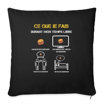 Burger Freizeitgeschenke - Sofakissenbezug 45 x 45 cm - Schwarz - Vorne