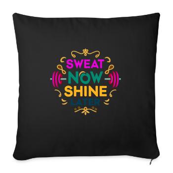 FITNESS-TSHIRT - Sofakissenbezug 45 x 45 cm - Schwarz - Vorne