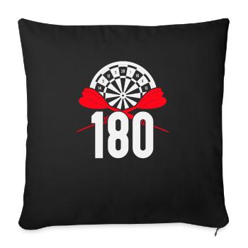 Fléchettes Jeu de fléchettes drôle Fléchettes 180 Joueurs de fléchettes - Housse de coussin décorative 45 x 45 cm - noir - Devant