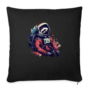 Sloth Astronaut - A Space Trip In - Sofa pillowcase 17,3'' x 17,3'' (45 x 45 cm) - black - Front
