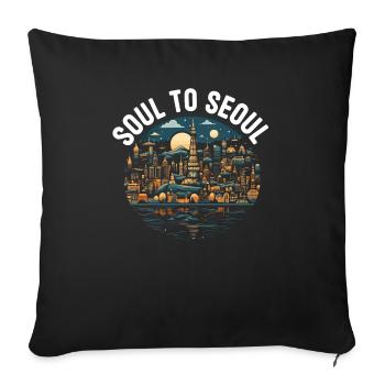 Seoul South Korea Country Travel Vacation Korean - Sofa pillowcase 17,3'' x 17,3'' (45 x 45 cm) - black - Front