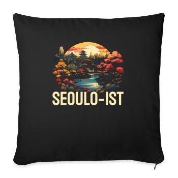 Seoul South Korea Country Travel Vacation Korean - Sofa pillowcase 17,3'' x 17,3'' (45 x 45 cm) - black - Front