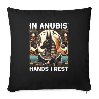 Anubis Egyptian Mythology Pyramid Ancient Egypt - Sofa pillowcase 17,3'' x 17,3'' (45 x 45 cm) - black - Front