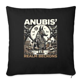 Anubis Egyptian Mythology Pyramid Ancient Egypt - Sofa pillowcase 17,3'' x 17,3'' (45 x 45 cm) - black - Front