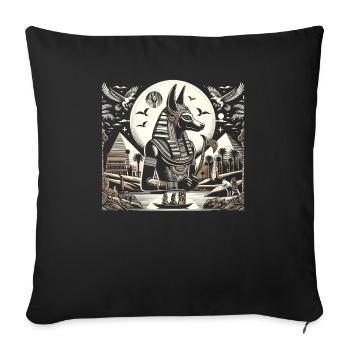 Anubis Egyptian Mythology Pyramid Ancient Egypt - Sofa pillowcase 17,3'' x 17,3'' (45 x 45 cm) - black - Front
