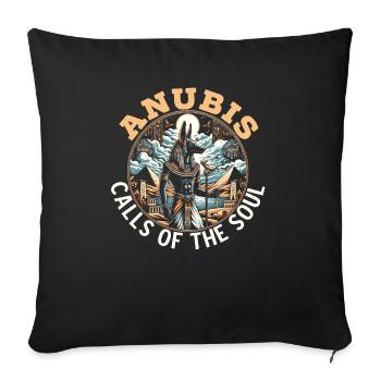 Anubis Egyptian Mythology Pyramid Ancient Egypt - Sofa pillowcase 17,3'' x 17,3'' (45 x 45 cm) - black - Front