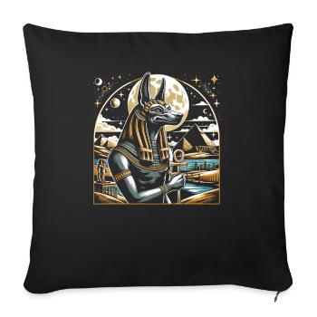 Anubis Egyptian Mythology Pyramid Ancient Egypt - Sofa pillowcase 17,3'' x 17,3'' (45 x 45 cm) - black - Front