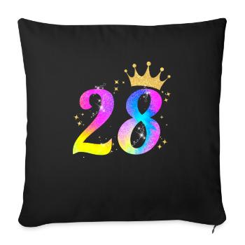 28. Geburtstag Geschenkidee Für 28 Jahre Alt - Sofakissenbezug 45 x 45 cm - Schwarz - Vorne