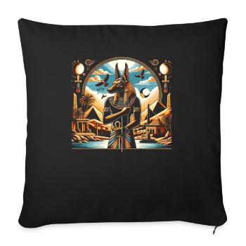 Anubis Egyptian Mythology Pyramid Ancient Egypt - Sofa pillowcase 17,3'' x 17,3'' (45 x 45 cm) - black - Front