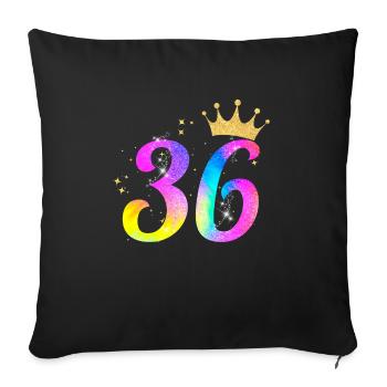 36. Geburtstag Geschenkidee Für 36 Jahre Alt - Sofakissenbezug 45 x 45 cm - Schwarz - Vorne