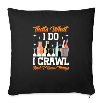 Crawled Pub Crawl Alcohol Drinking - Sofa pillowcase 17,3'' x 17,3'' (45 x 45 cm) - black - Front