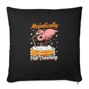 Crawled Pub Crawl Alcohol Drinking - Sofa pillowcase 17,3'' x 17,3'' (45 x 45 cm) - black - Front