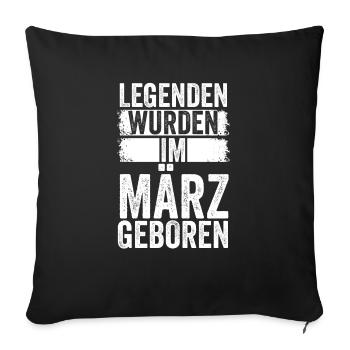 Les légendes sont nées en mars - Housse de coussin décorative 45 x 45 cm - noir - Devant