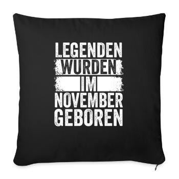 Les légendes sont nées en novembre - Housse de coussin décorative 45 x 45 cm - noir - Devant