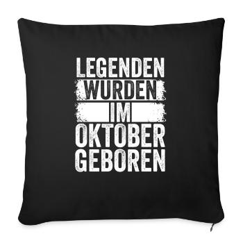 Les légendes sont nées en octobre - Housse de coussin décorative 45 x 45 cm - noir - Devant