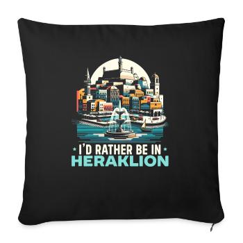 Heraklion Greece Travel Vacation Greek Heritage - Sofa pillowcase 17,3'' x 17,3'' (45 x 45 cm) - black - Front