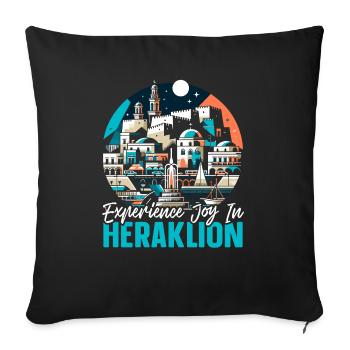 Heraklion Greece Travel Vacation Greek Heritage - Sofa pillowcase 17,3'' x 17,3'' (45 x 45 cm) - black - Front