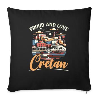 Heraklion Greece Travel Vacation Greek Heritage - Sofa pillowcase 17,3'' x 17,3'' (45 x 45 cm) - black - Front