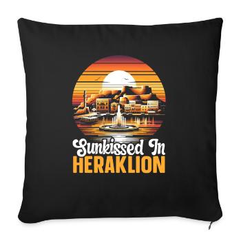 Heraklion Greece Travel Vacation Greek Heritage - Sofa pillowcase 17,3'' x 17,3'' (45 x 45 cm) - black - Front