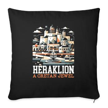 Heraklion Greece Travel Vacation Greek Heritage - Sofa pillowcase 17,3'' x 17,3'' (45 x 45 cm) - black - Front