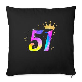 51. Geburtstag Geschenkidee Für 51 Jahre Alt Zum - Sofakissenbezug 45 x 45 cm - Schwarz - Vorne