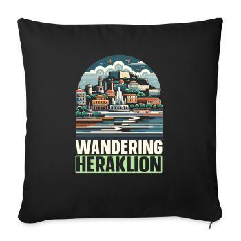 Heraklion Greece Travel Vacation Greek Heritage - Sofa pillowcase 17,3'' x 17,3'' (45 x 45 cm) - black - Front