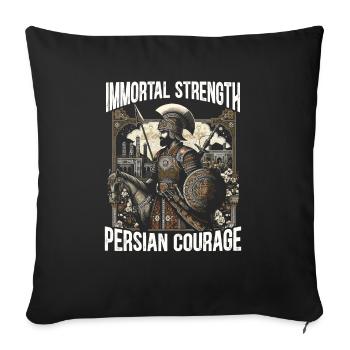 Persian Immortal Achaemenid Empire Persian Warrior - Sofa pillowcase 17,3'' x 17,3'' (45 x 45 cm) - black - Front