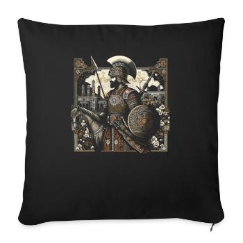 Persian Immortal Achaemenid Empire Persian Warrior - Sofa pillowcase 17,3'' x 17,3'' (45 x 45 cm) - black - Front