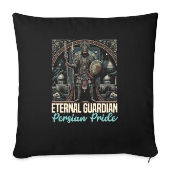 Persian Immortal Achaemenid Empire Persian Warrior - Sofa pillowcase 17,3'' x 17,3'' (45 x 45 cm) - black - Front