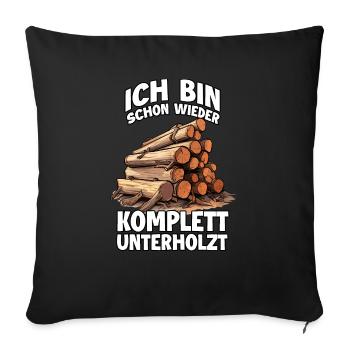 Bûcheron T Forestier et Charpentier T pour - Housse de coussin décorative 45 x 45 cm - noir - Devant