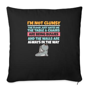 I'm Not Clumsy The Floor Hates Me Foolish Koala - Sofa pillowcase 17,3'' x 17,3'' (45 x 45 cm) - black - Front