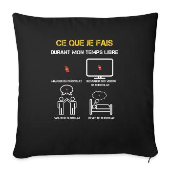 cadeaux temps libre chocolat - Housse de coussin décorative 45 x 45 cm - noir - Devant