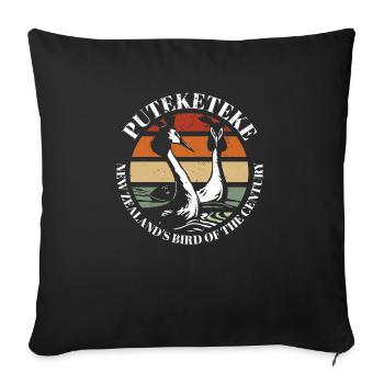 Puteketeke L’oiseau du siècle de Nouvelle-Zélande - Housse de coussin décorative 45 x 45 cm - noir - Devant