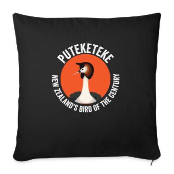 Puteketeke L’oiseau du siècle de Nouvelle-Zélande - Housse de coussin décorative 45 x 45 cm - noir - Devant